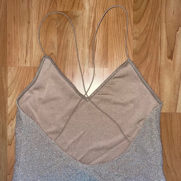 3 for $20//NWOT Sparkly, Stretchy, and Fitted Dress with Criss-Cross Back - Picture 3 of 4